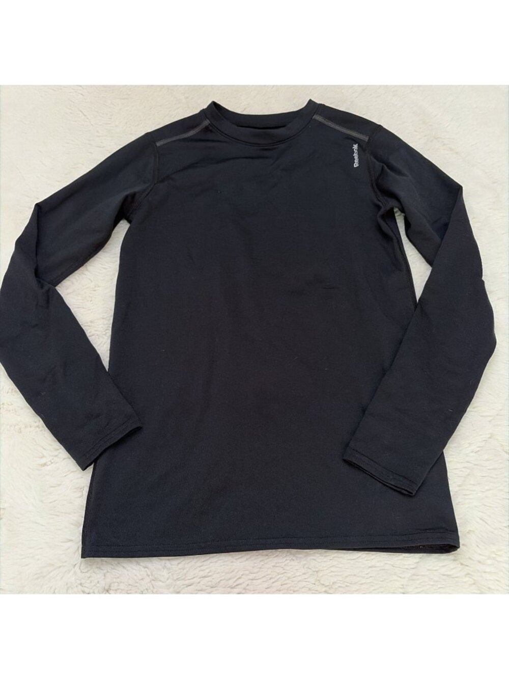 Reebok Girls Black Base Layer Athletic Top Long Sleeve L 14/16 Speed Wick